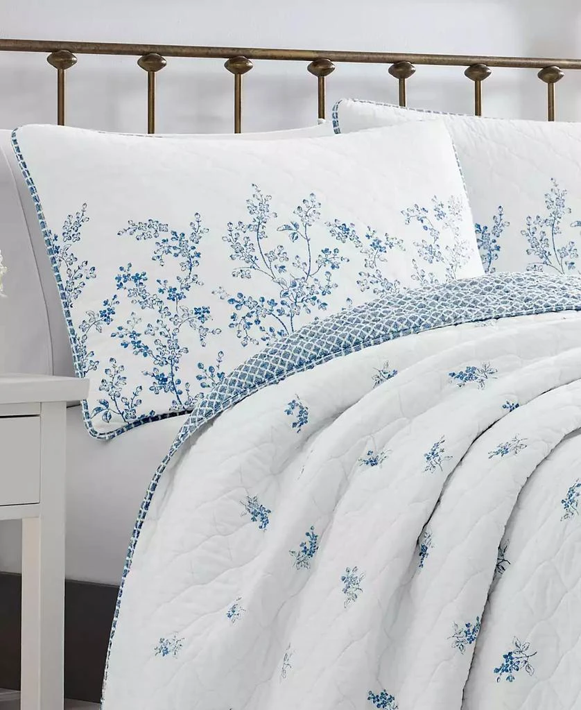 Laura Ashley Flora Cotton Reversible 2 Piece Quilt Set 5