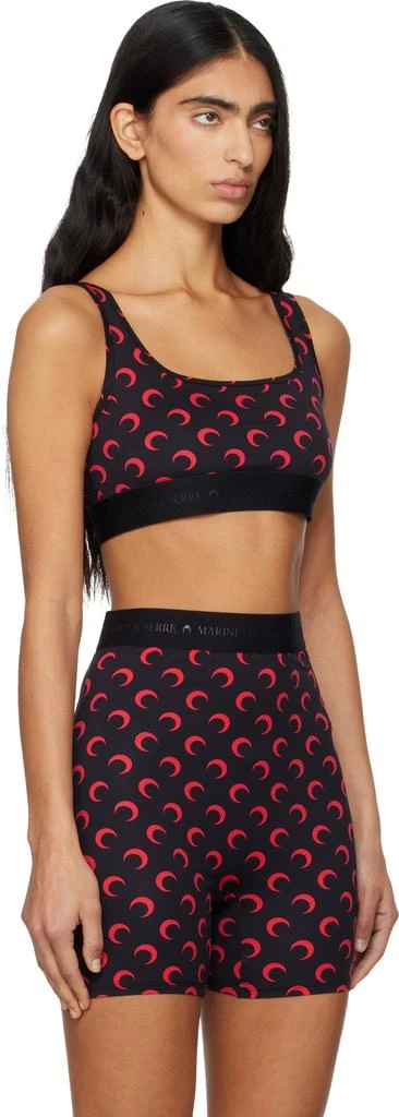 MARINE SERRE SSENSE Exclusive Black Recycled Moon Jersey Sport Bra 2