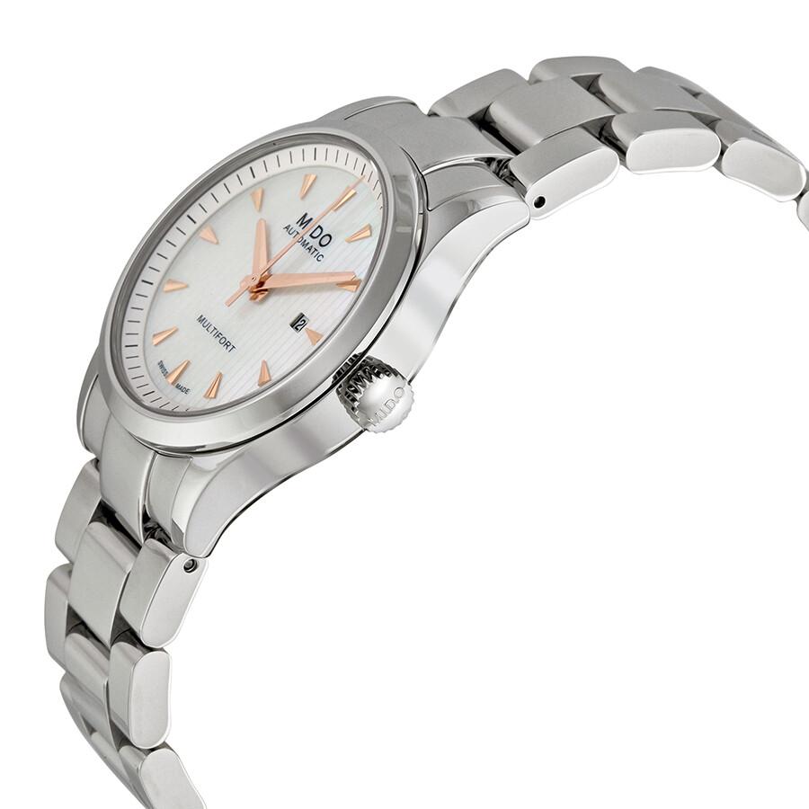 MIDO Multifort Automatic Mother of Pearl Dial Stainless Steel Ladies Watch M0050071110100