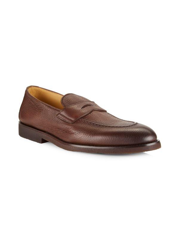 Brunello Cucinelli Leather Slip-On Loafers