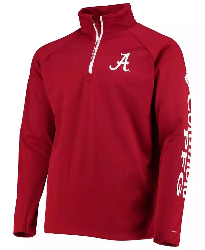Columbia Men's Crimson Alabama Crimson Tide Terminal Tackle Fleece Raglan Omni-Shade Quarter-Zip Jacket 3