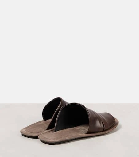 Brunello Cucinelli Ruched leather slides 2
