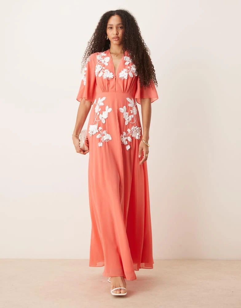 open lace back dress Sylvie Plunge V-Neck Maxi Dress main image 1