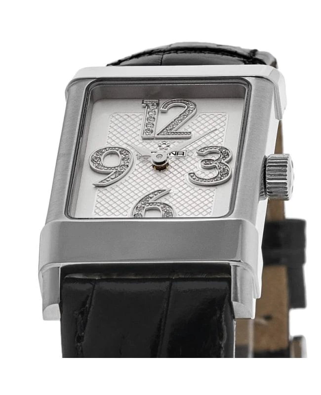 Eterna Eterna 1935 Silver Diamond Dial Leather Strap Women's Watch 8790.41.14.1156 2