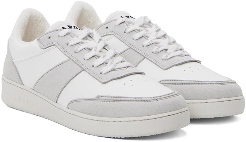 A.P.C. White & Gray Plain Sneakers 4