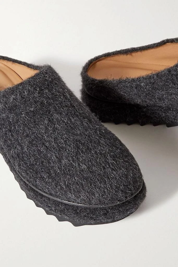 LAUREN MANOOGIAN Moto brushed alpaca and merino wool-blend mules 4