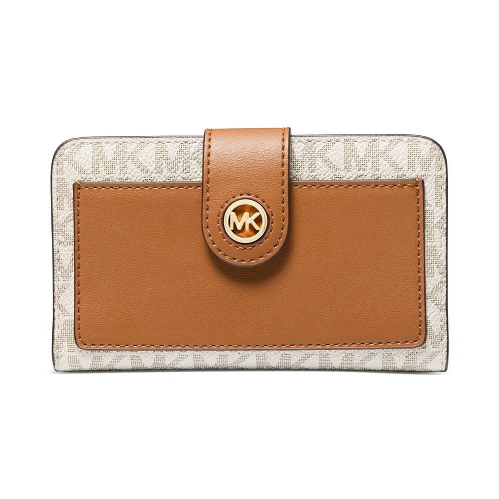 Michael Kors Charm Logo Medium Tab Pocket Bifold Wallet 1