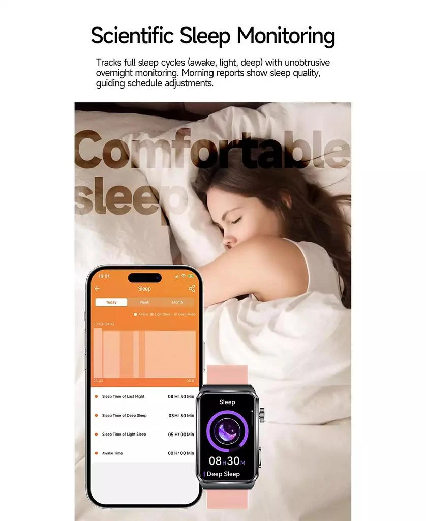 RUXING Smart Advanced Outdoor Health Smart Bracelet with Flashlight and Continuous Monitoring -Pink 9