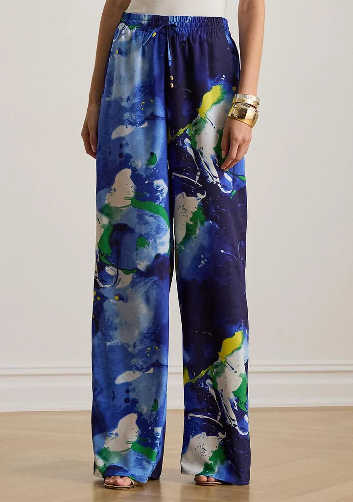 Ralph Lauren Abstract-Print Crepe Wide-Leg Pants