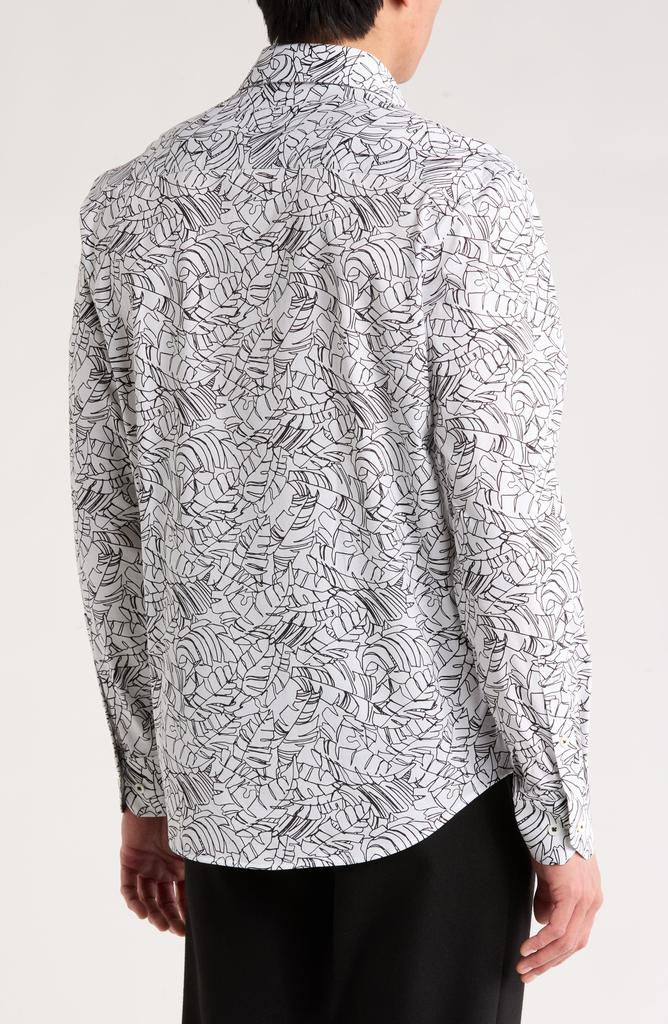 BUGATCHI James Long Sleeve Stretch Cotton Button-Up Shirt