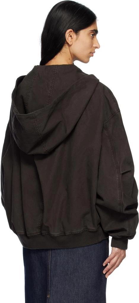 The Attico Brown Hooded Bomber Jacket 3