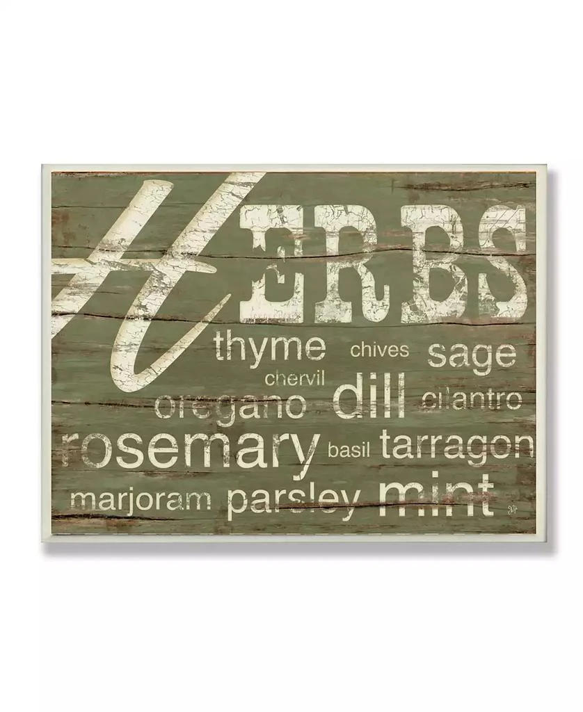 Stupell Industries Home Decor Herbs and Words Green Kitchen Wall Plaque Art, 12.5" x 18.5" 1