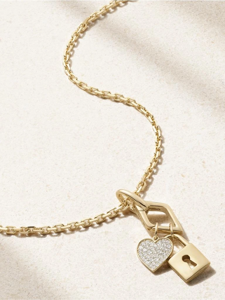Sydney Evan Lock And Heart 14k 黄金钻石项链 1