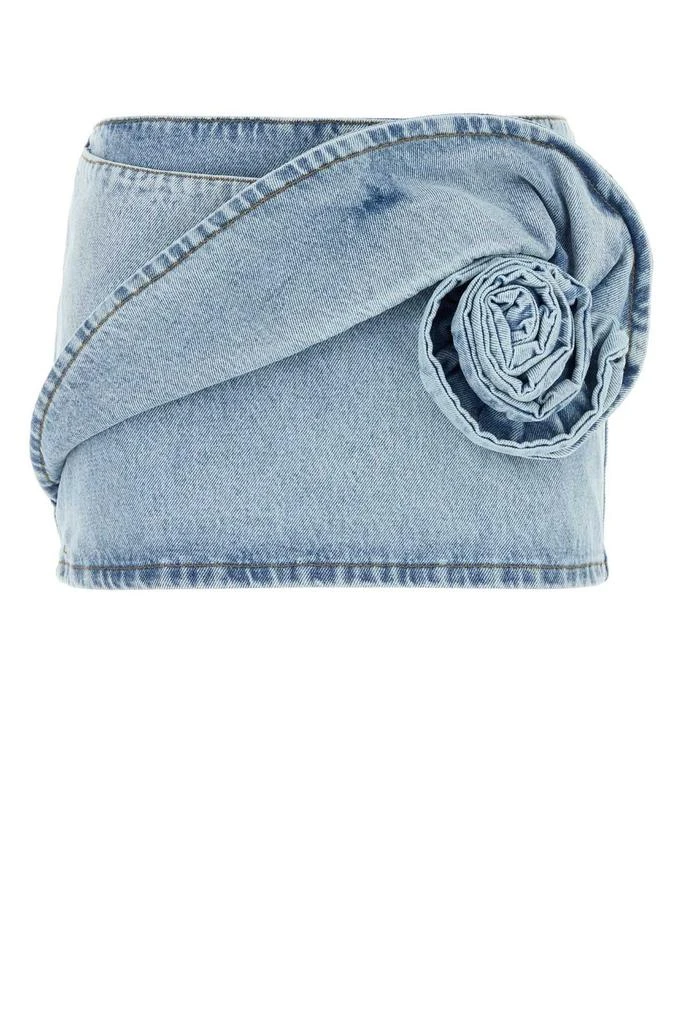 Magda Butrym Magda Butrym Floral Appliqué Denim Mini Skirt 1