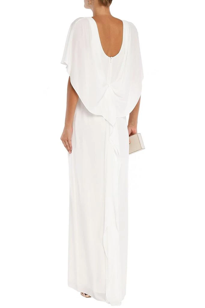 Halston Heritage Cape-effect draped crepe gown 3