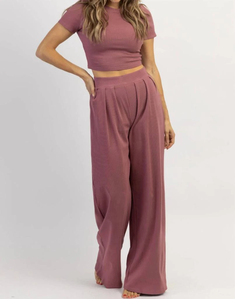 Minco RIBBED PALAZZO PANT SET 3