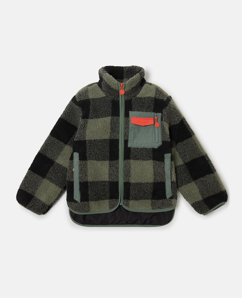 Stella McCartney Stella McCartney - Check Print Fleece, Green/Black, Size: 5