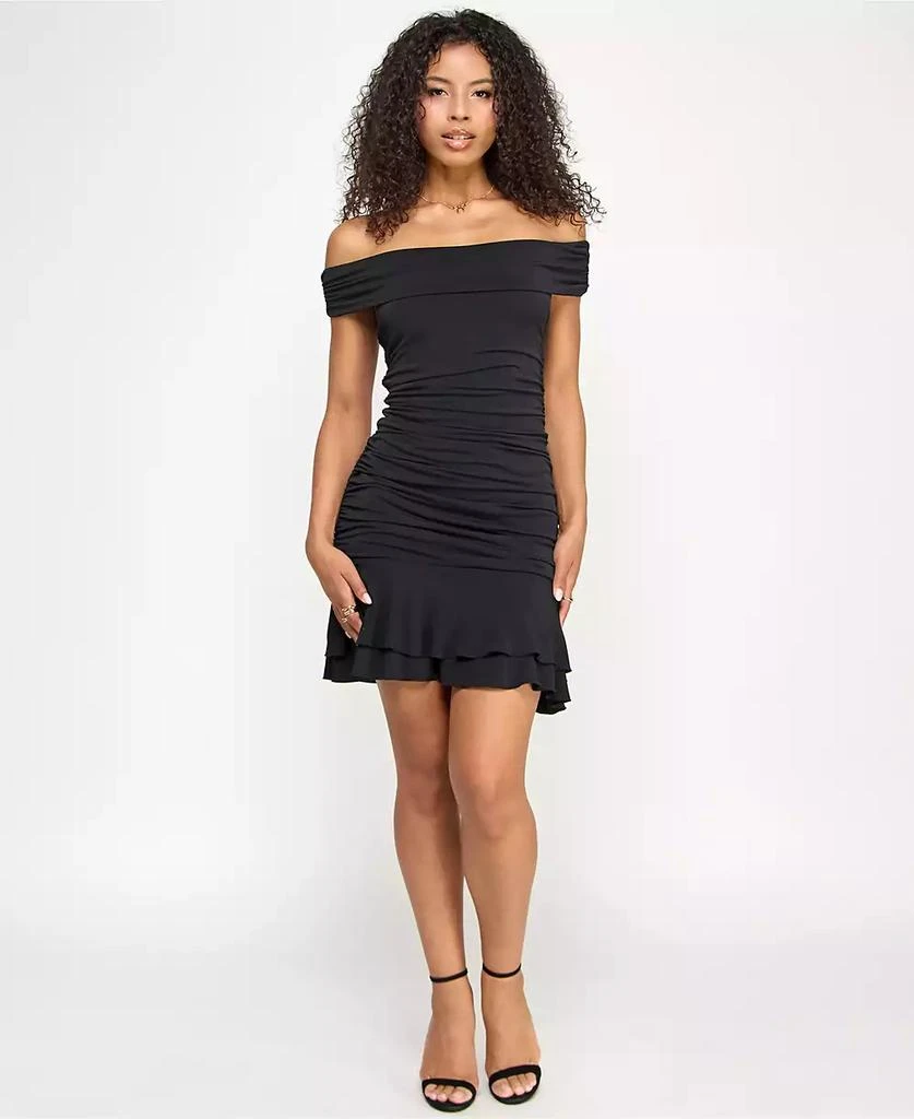 KATIA RAE Juniors' Off-The-Shoulder Tiered Short Dress 3