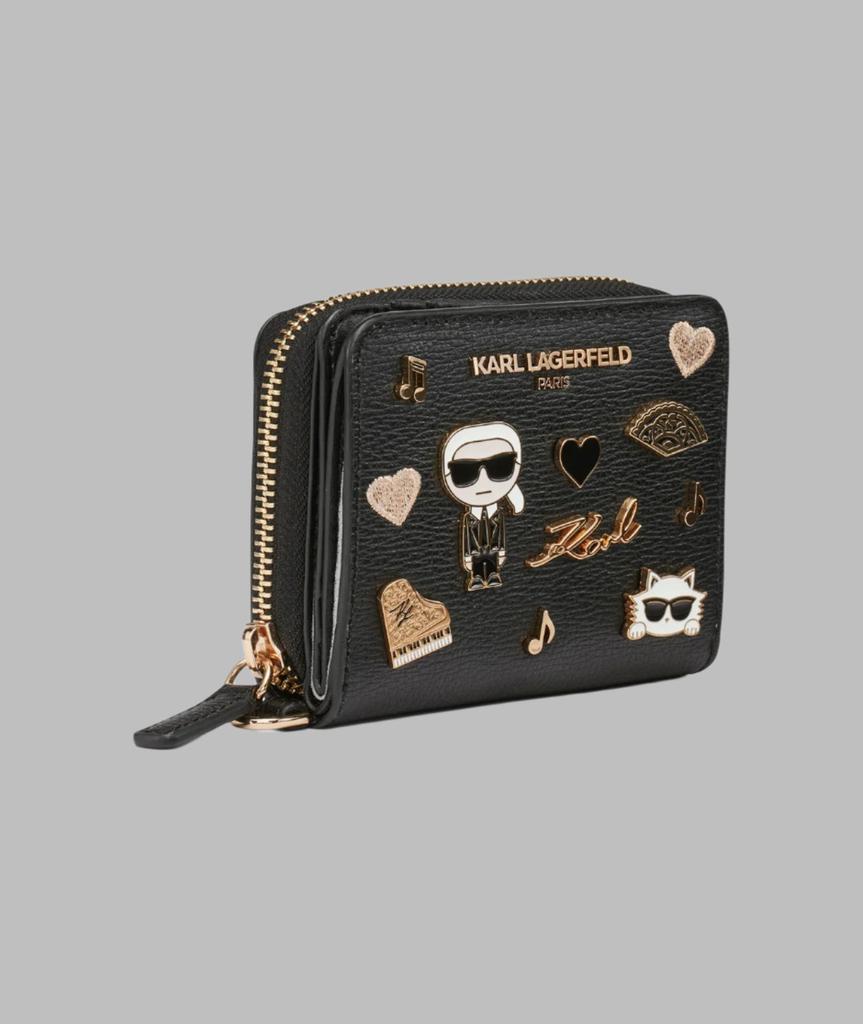 Karl Lagerfeld Paris SMALL ZIP WALLET WITH PINS