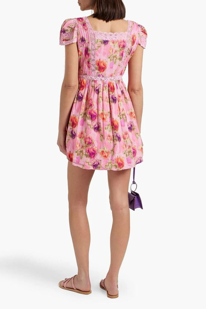 LOVESHACKFANCY Embroidered floral-print cotton mini dress 3