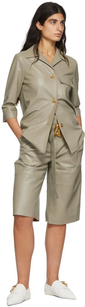 AERON Khaki Leather Carson Shorts 4