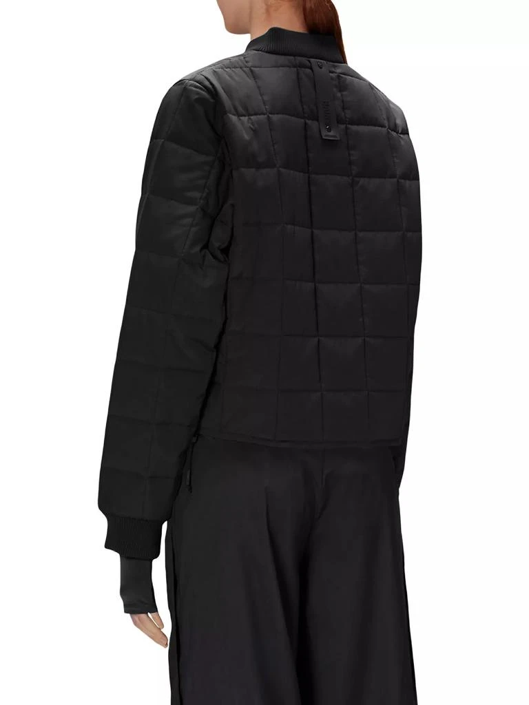 RAINS Drenched Quilted Ripstop Crop Bomber Jacket 4