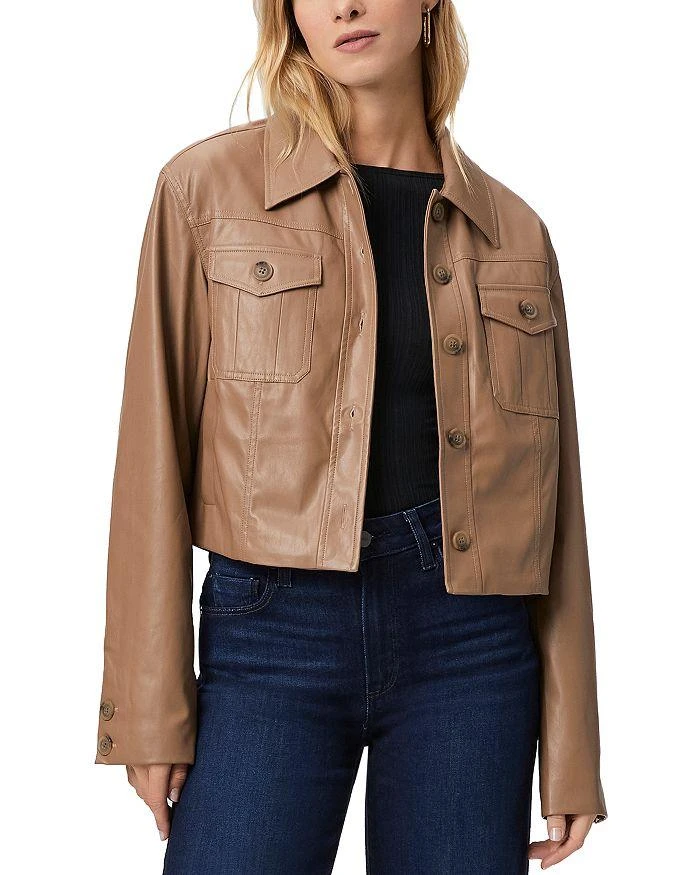 Paige Fenwick Faux Leather Button Front Jacket 1