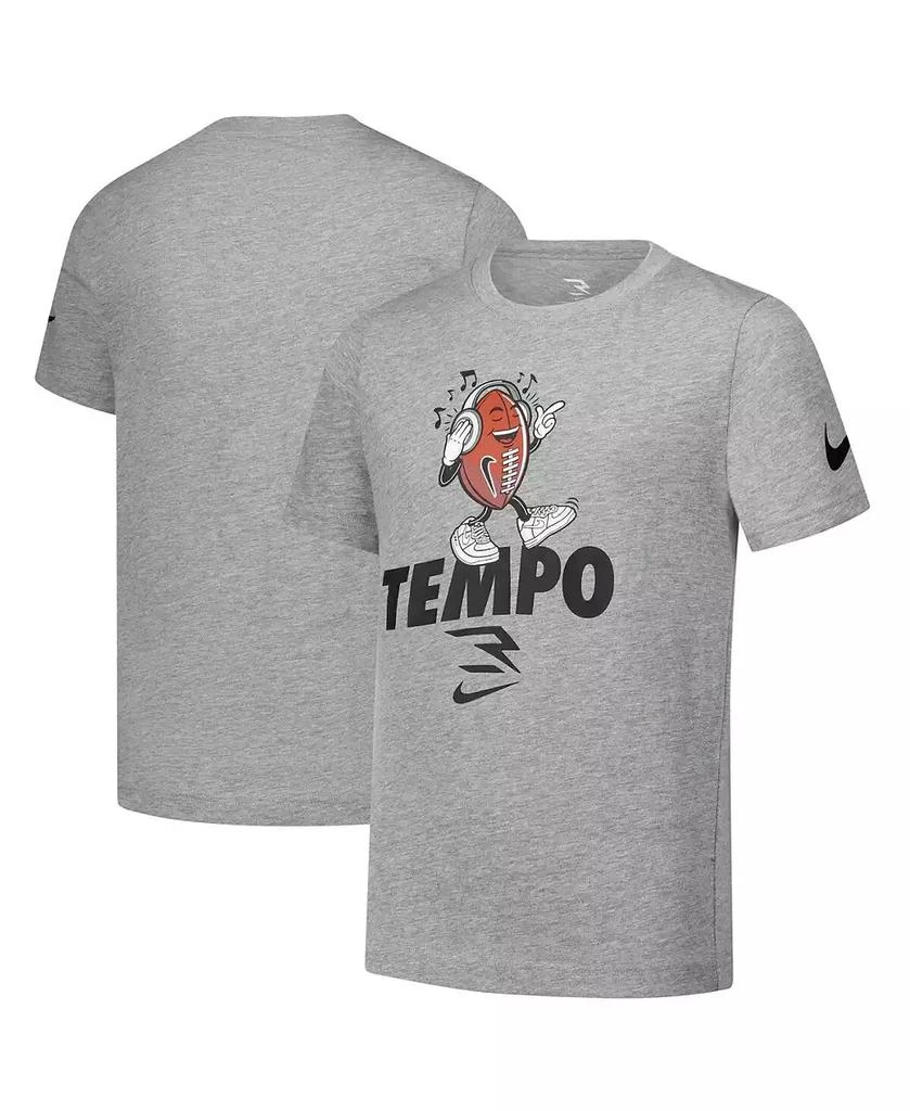 Nike 3BRAND by Russell Wilson Big Boys and Girls Gray Tempo Ballers T-Shirt 1