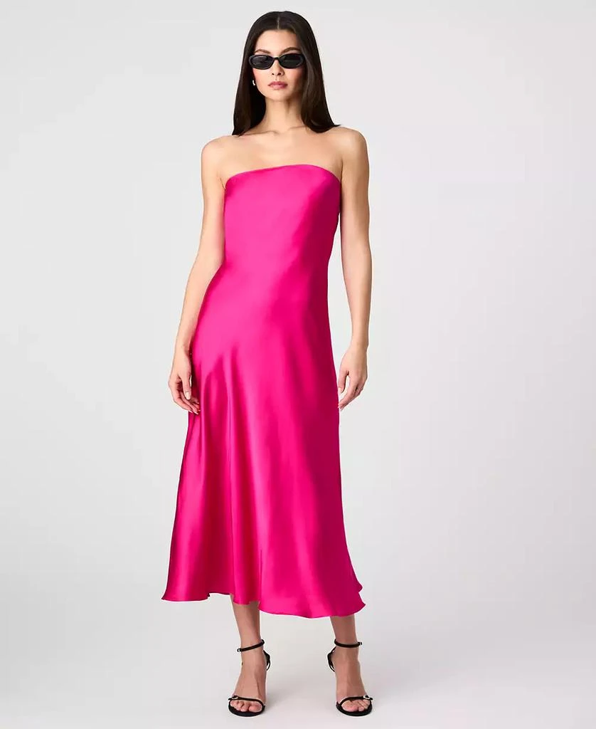 French Connection Women's Oona Satin Strapless Midi Dress 6