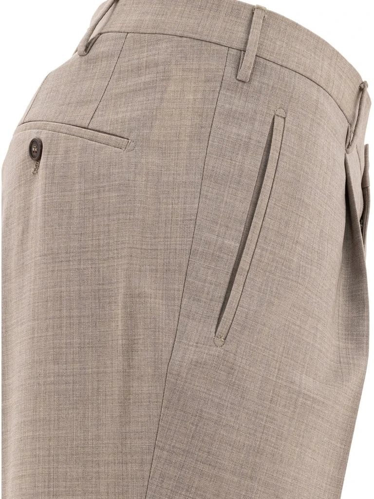 Incotex Ivory Incotex Pleated Dress Pants 4