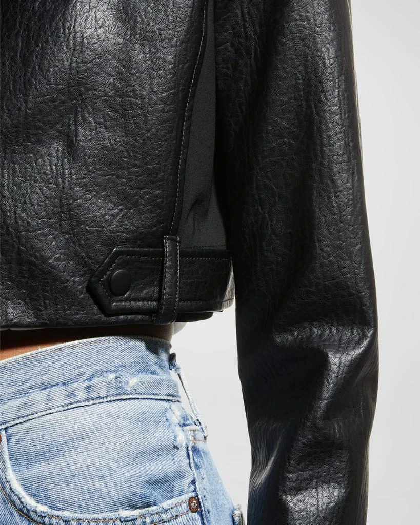 Alice + Olivia Yardley Vegan-Leather Cropped Jacket 7