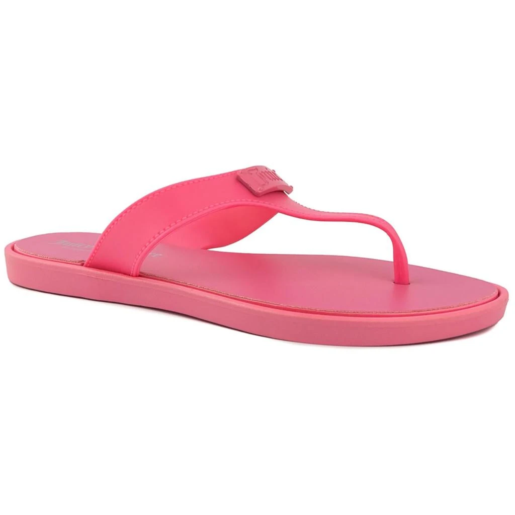 Juicy Couture Seneca Womens Faux Leather T-Strap Slide Sandals 2
