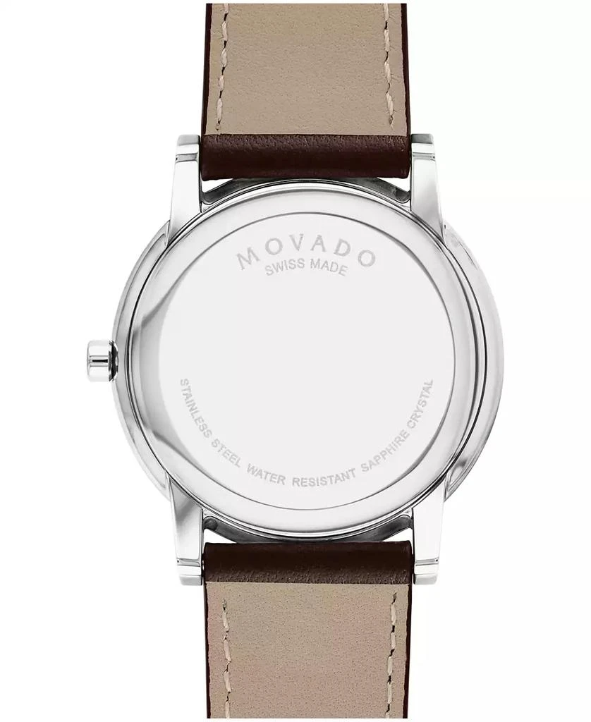 Movado Men's Museum Classic Swiss Quartz Brown Leather Watch 40mm 3