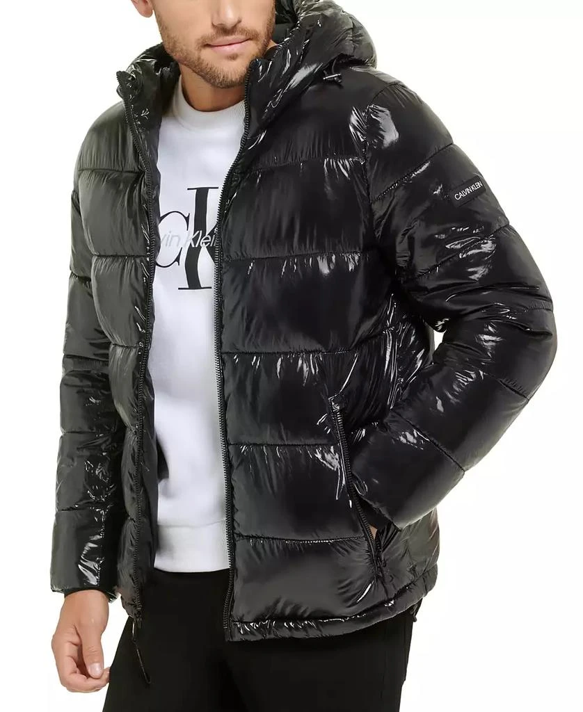 Calvin Klein Men's High Shine Hooded Puffer Jacket 4