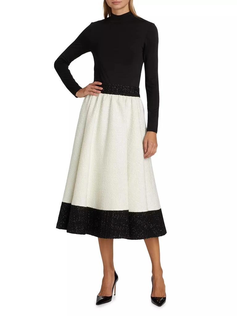 Alice + Olivia Chara Two-Tone Tweed Midi-Dress 3