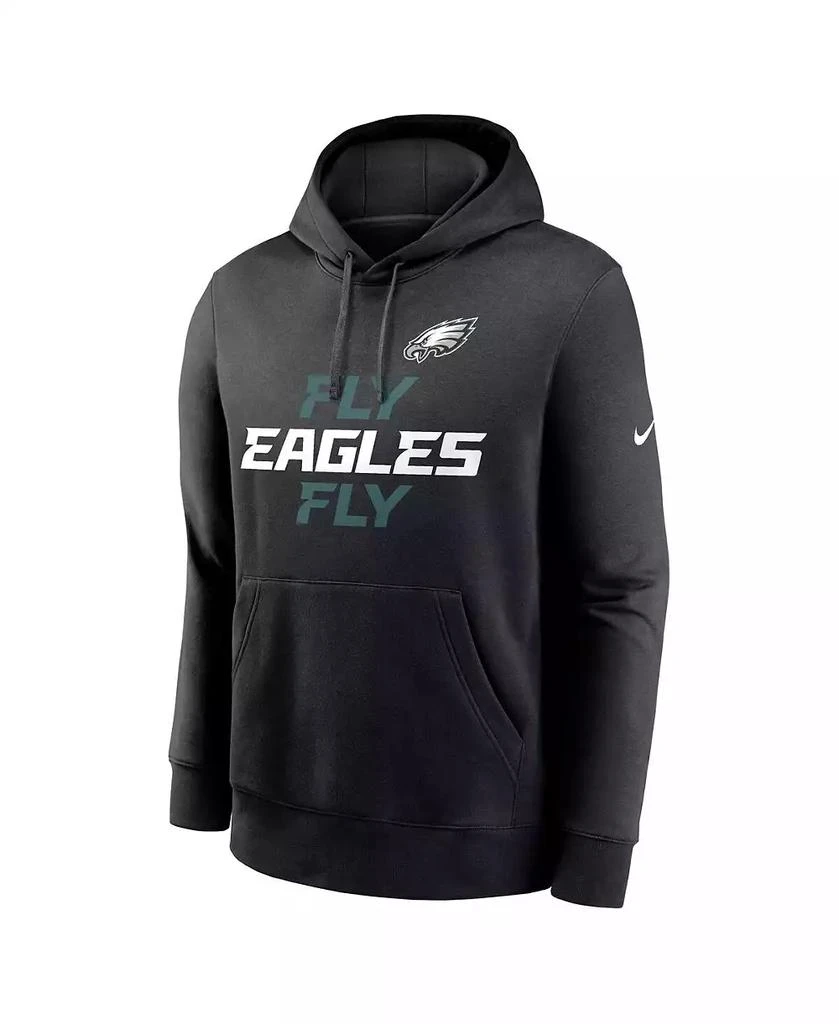 NIKE Men's Black Philadelphia Eagles Fly Eagles Fly Club Fleece Pullover Hoodie 2