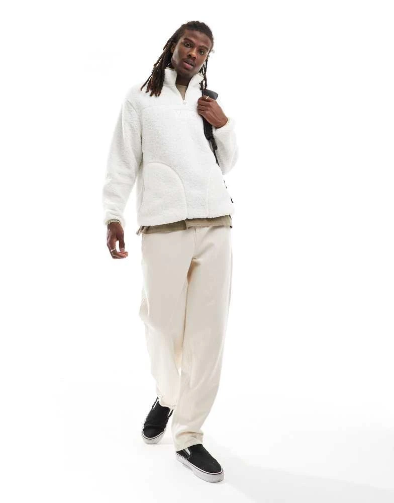 Vans Vans boxed sherpa 1/4 zip fleece in white 1