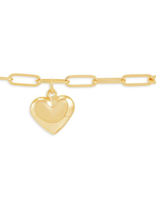 Saks Fifth Avenue ​14K Yellow Gold Heart Charm Paperclip Chain Bracelet 3