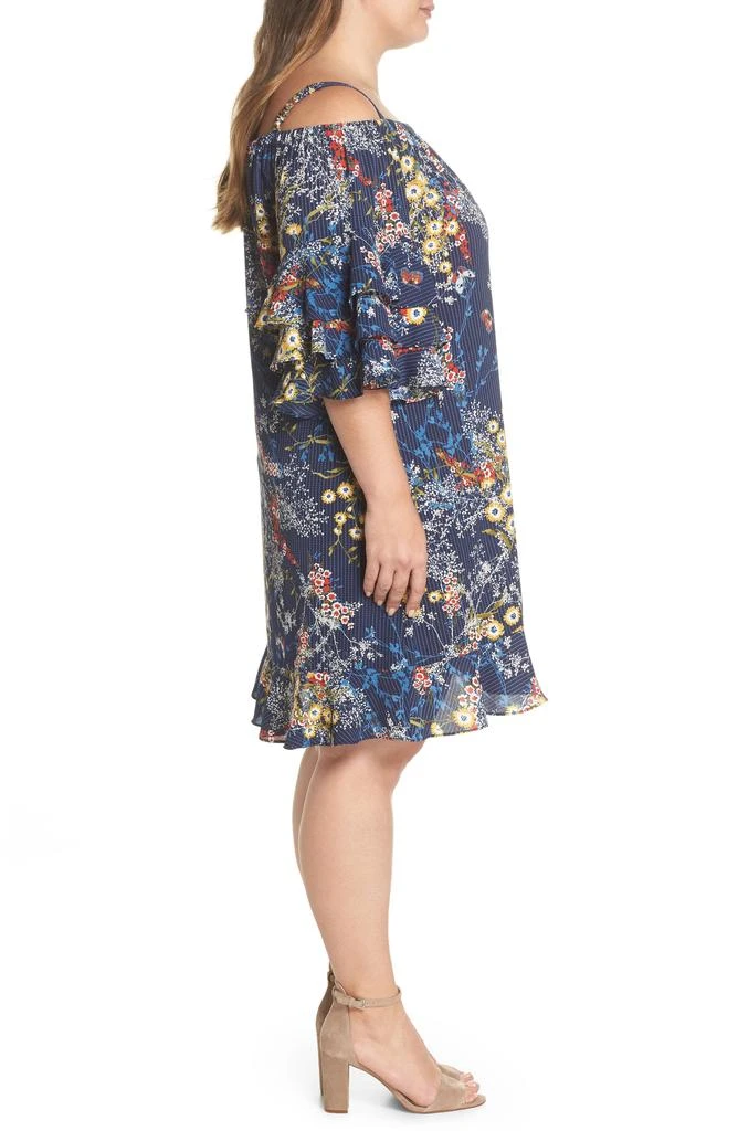 Gabby Skye Gabby Sky Floral Tiered Sleeve Off the Shoulder Dress 3