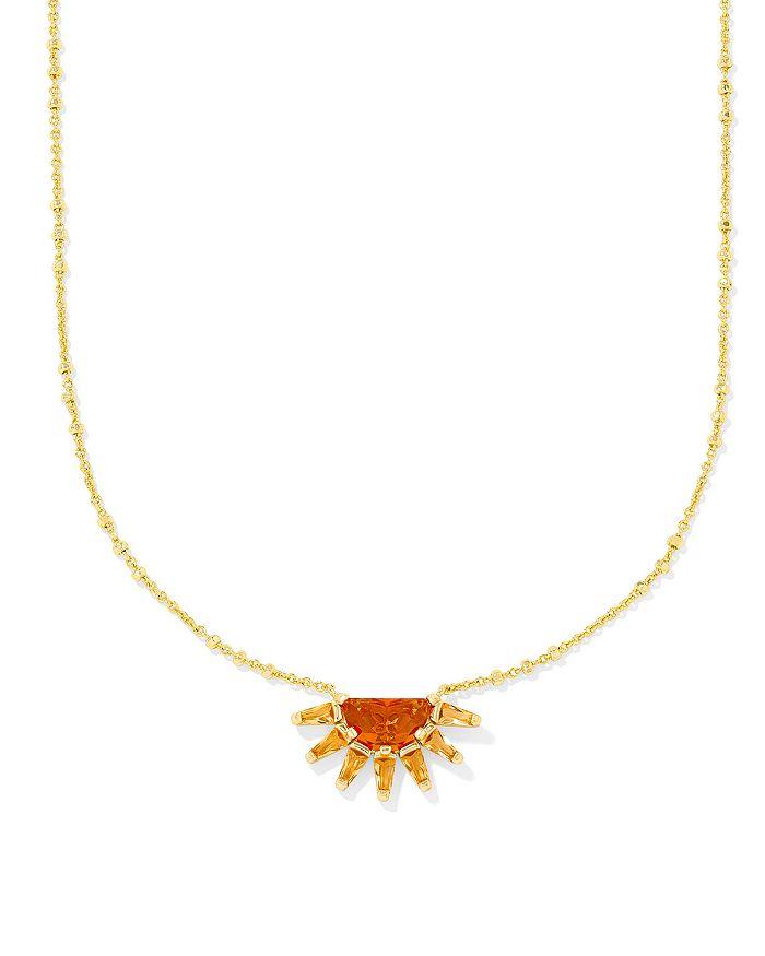 Kendra Scott Samantha Sun Orange Glass Short Pendant Necklace, 19"