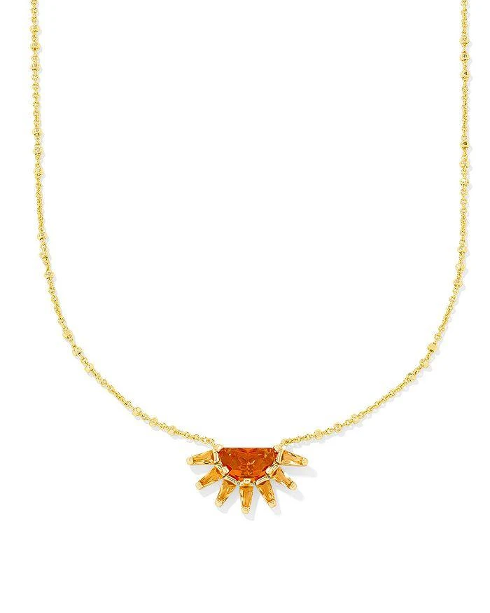 Kendra Scott Samantha Sun Orange Glass Short Pendant Necklace, 19" 2