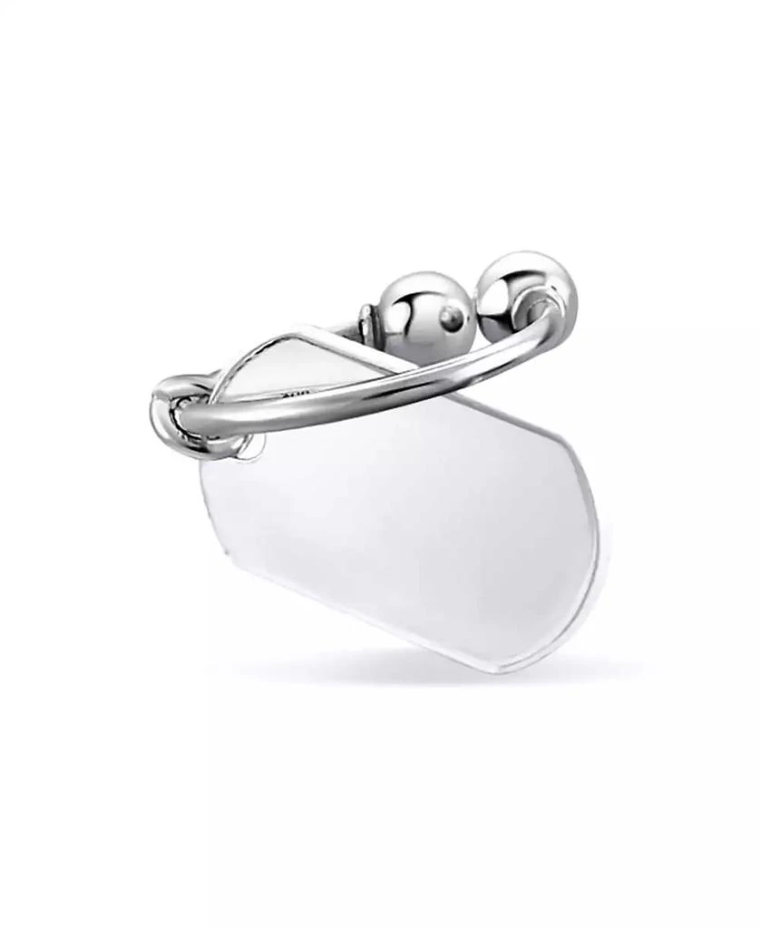 Bling Jewelry Dog Tag ID Keychain Horseshoe Key Ring Secure Ball-Screw Tip .925 Sterling Silver 3