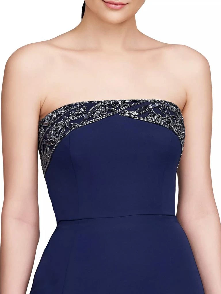 Theia Londyn Beaded Crepe Strapless Gown 6
