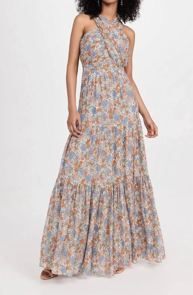 VERONICA BEARD Florencia Silk Floral Maxi Dress In Off-White Multi 1