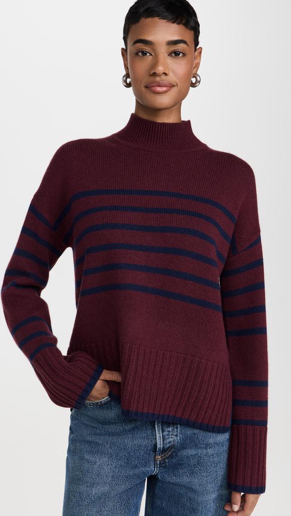 Stateside Striped Mock Neck Sweater