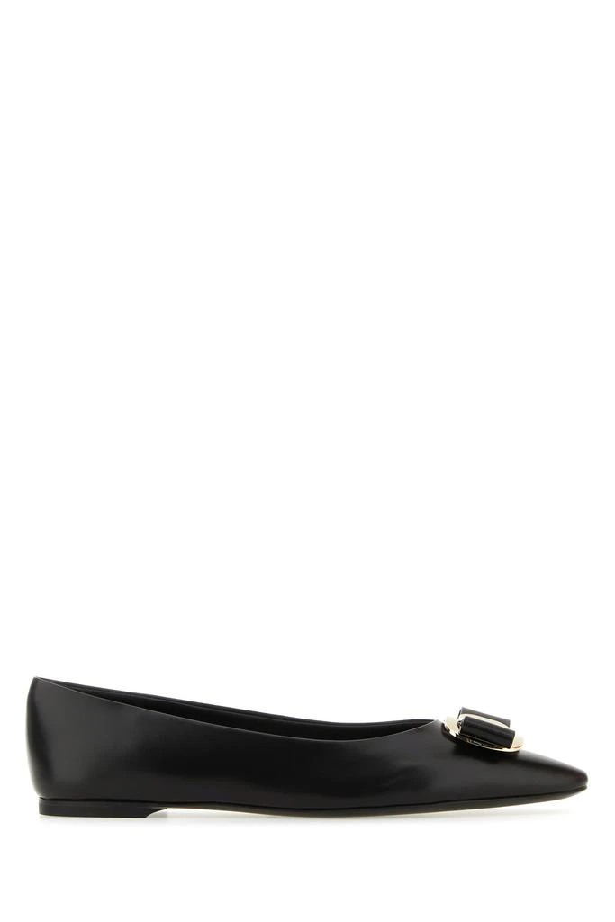 Salvatore Ferragamo Black leather Zea ballerinas 1