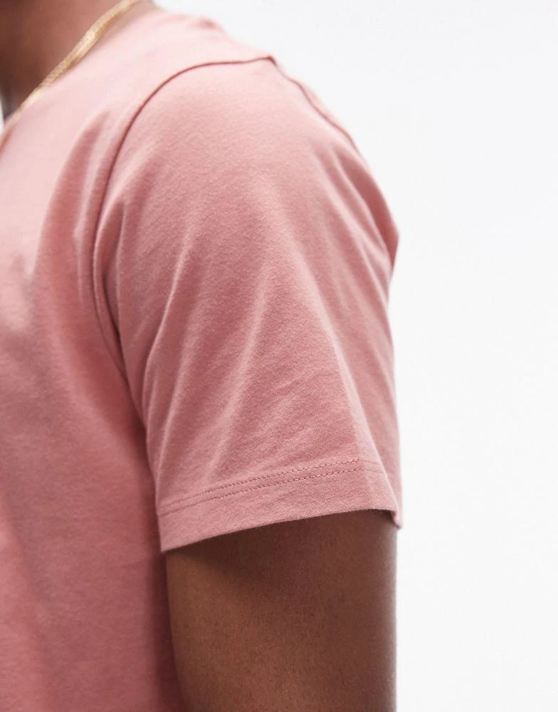 Topman Topman essential regular fit t-shirt in pink 4