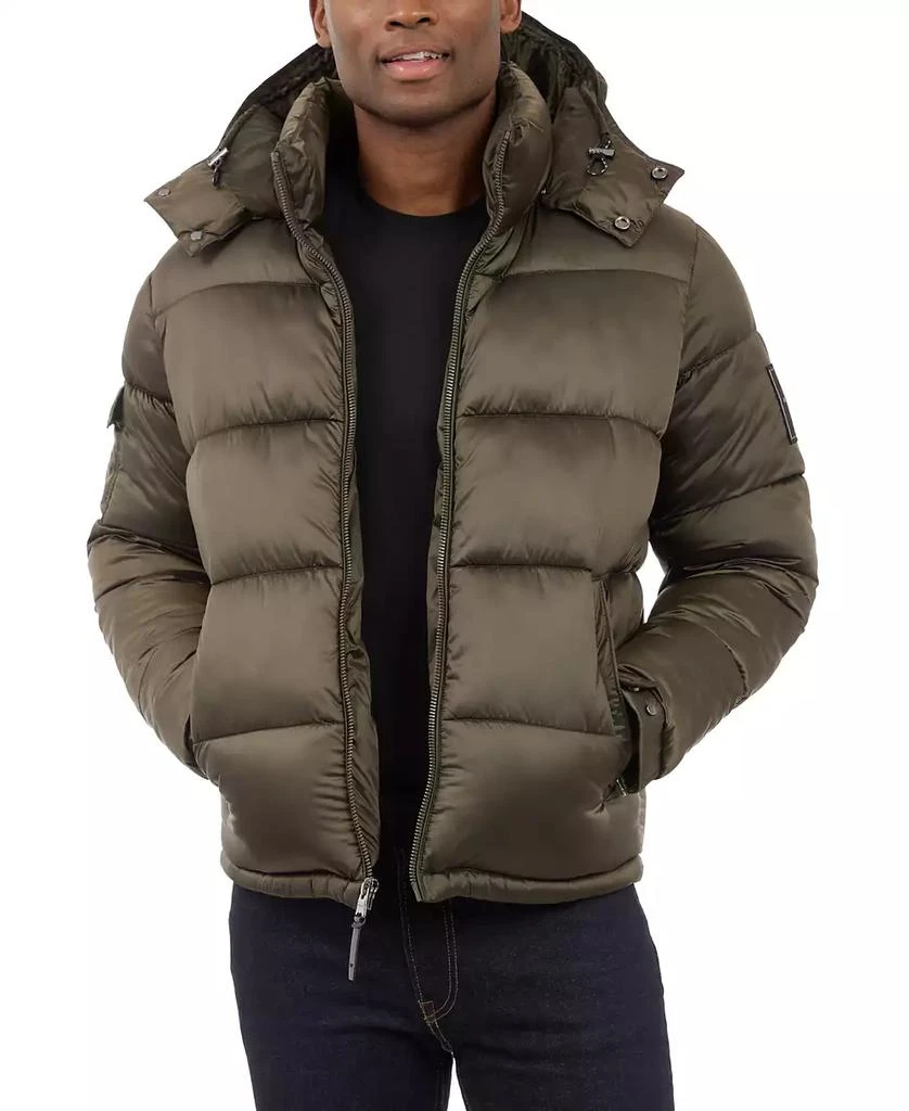Michael Kors Men
s Heavyweight Metallic Finish Hooded Puffer Jacket