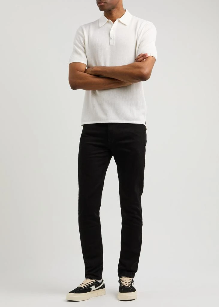 Rag & Bone Harvey open-knit cotton-blend polo shirt 4