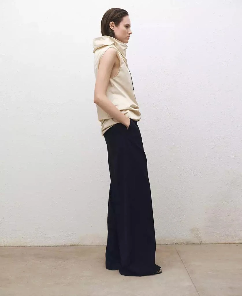 Mango Women's Wide Leg Wool-Blend Pleated Pants 5